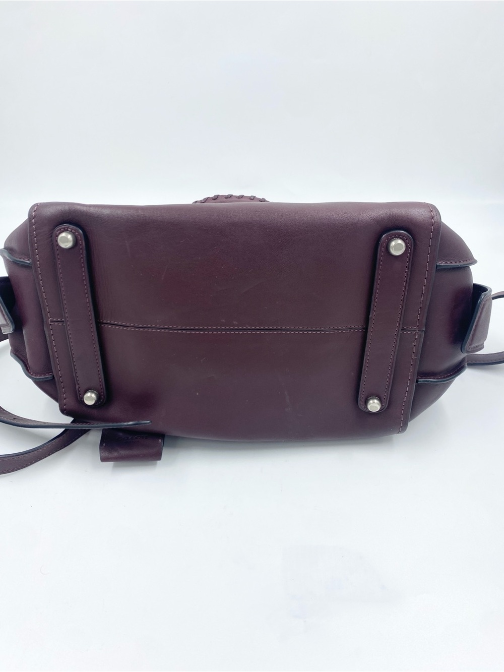 Coach Ace Glovetanned Leather Satchel Oxblood Maroon Purse Shoulder Handbag - Picture 13 of 14
